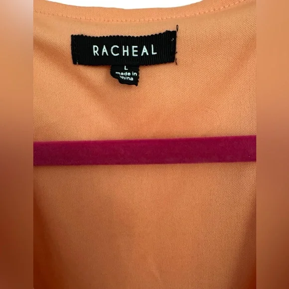 Racheal Coral V-Neck Tiered Mini Dress with Flutter Sleeves Crochet Eyelet Trim - Picture 4 of 7